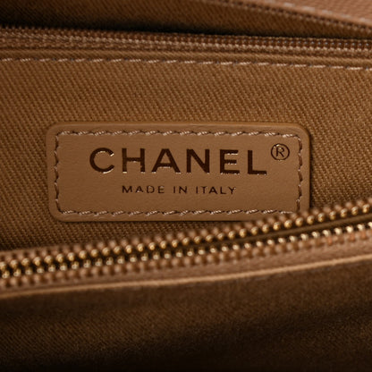 Chanel Caviar Chevron Quilted Small Coco Handle Flap Beige 5 of 9