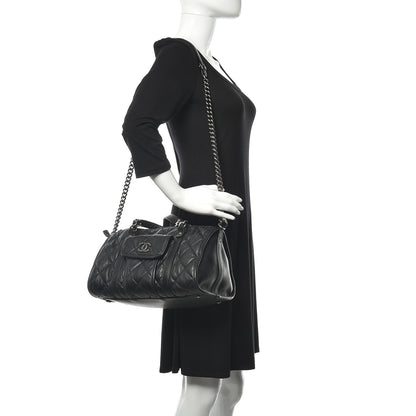 Chanel Calfskin Quilted Small Casual Riviera Bowling Bag Black 2 of 12