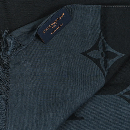 Louis Vuitton Cashmere Silk Monogram Stole  Black Grey 3 of 3