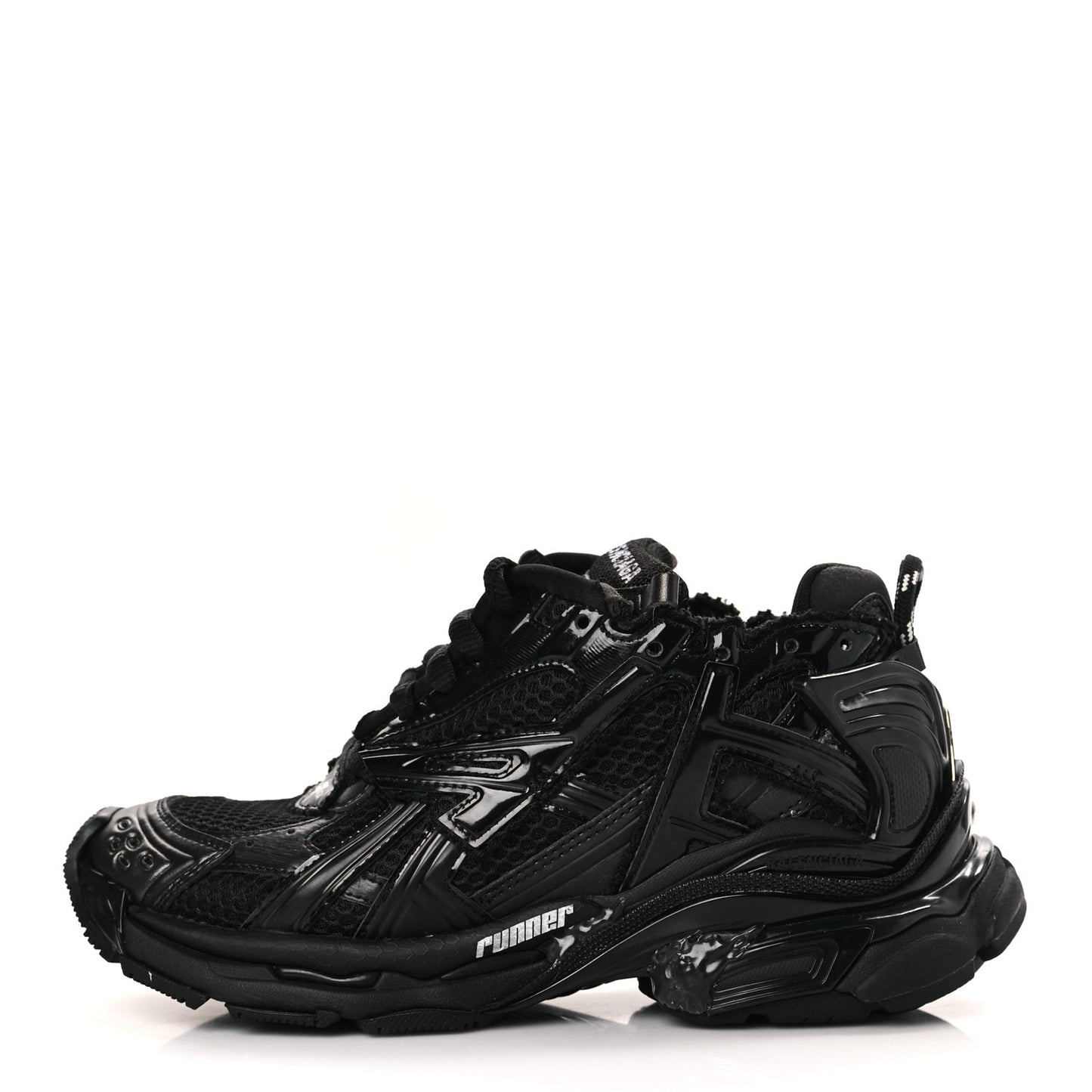 Mesh Rubber Monocolor Womens Runner Sneakers 36 Black