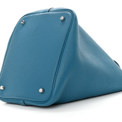 Hermes Taurillon Clemence Picotin Lock 22 MM Bleu Izmir 11 of 11