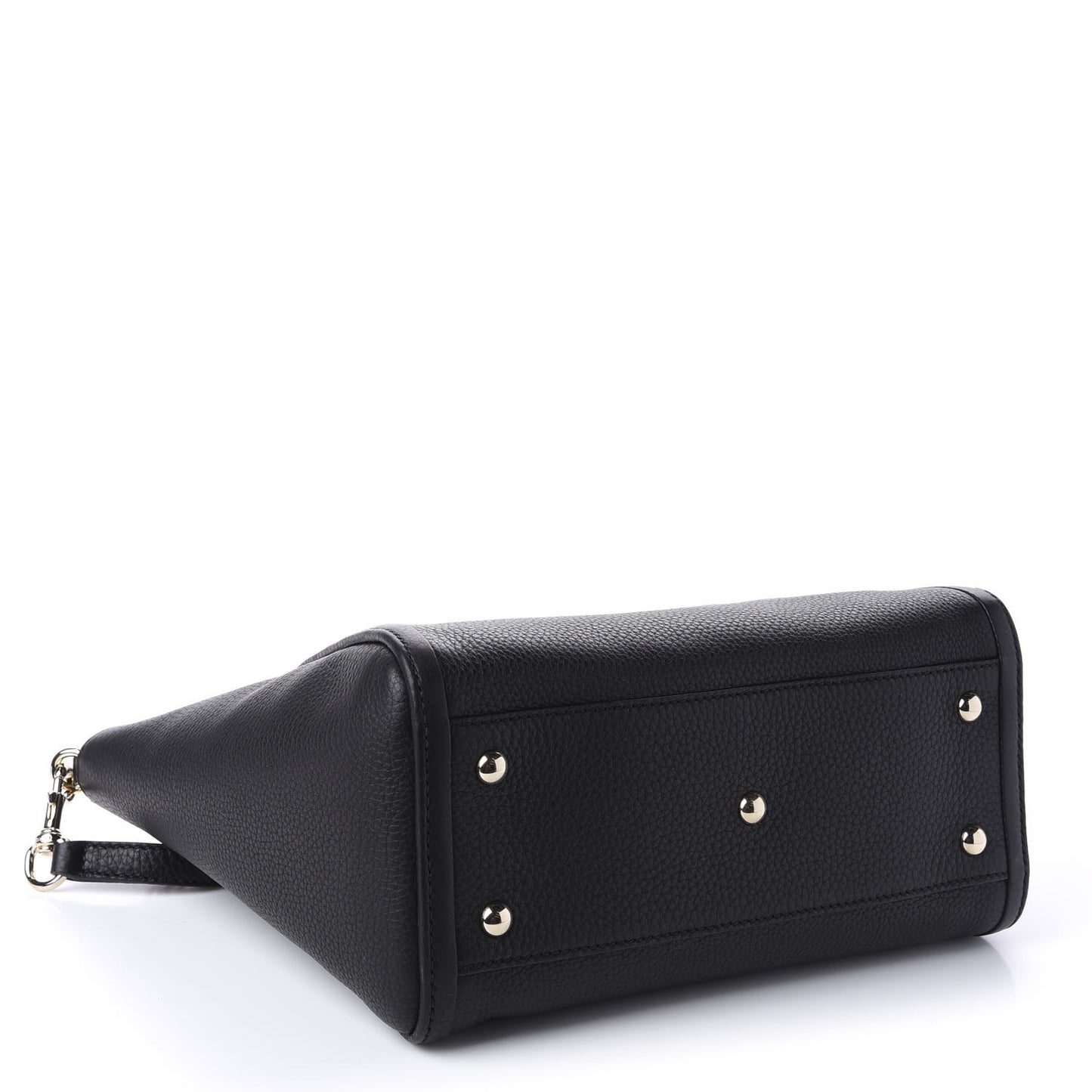 Pebbled Calfskin Small Soho Top Handle Bag Black