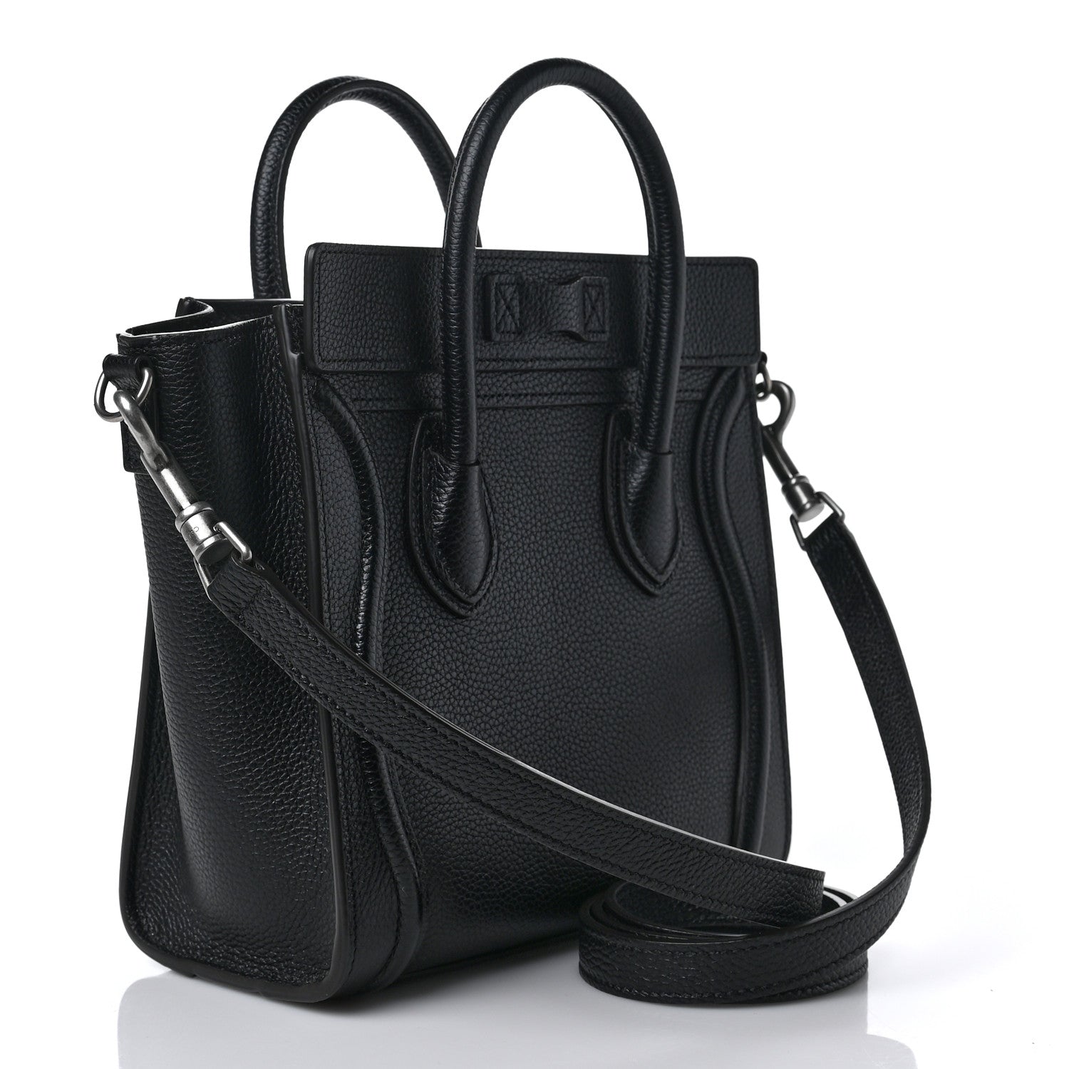 Celine Drummed Calfskin Nano Luggage Black 3 of 8