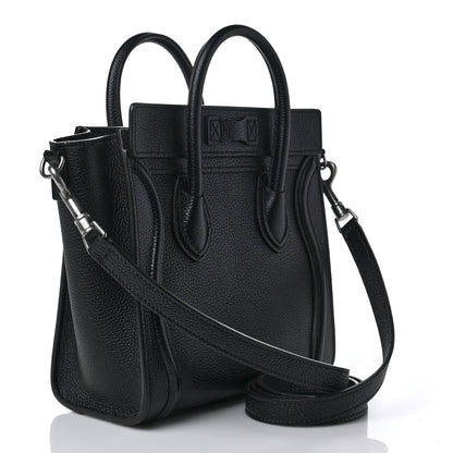 Celine Drummed Calfskin Nano Luggage Black 3 of 8