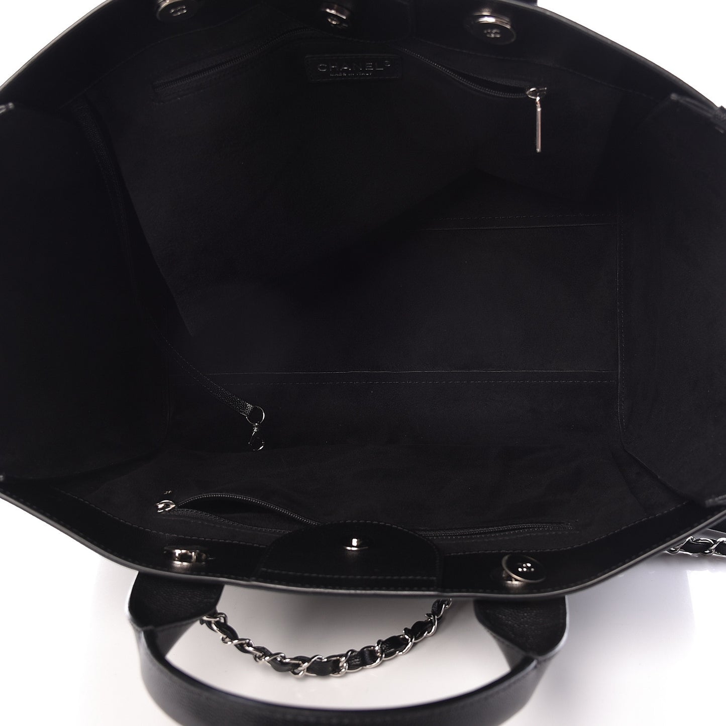 Caviar Medium Studded Deauville Tote Black