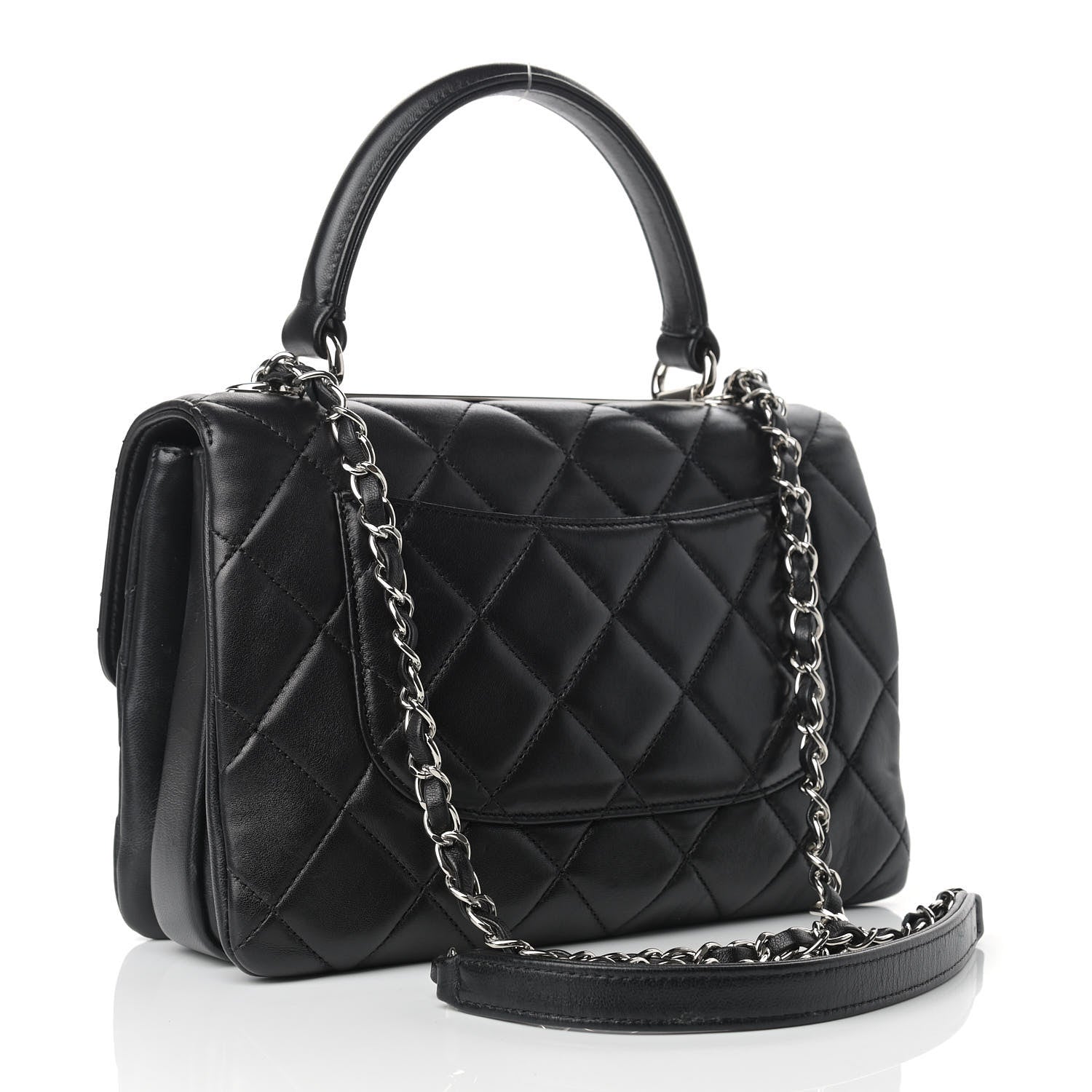 Chanel Lambskin Quilted Small Trendy CC Dual Handle Flap Bag Black 2 of 12