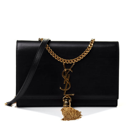 Saint Laurent Smooth Calfskin Classic Monogram Kate Tassel Chain Wallet Black 1 of 4
