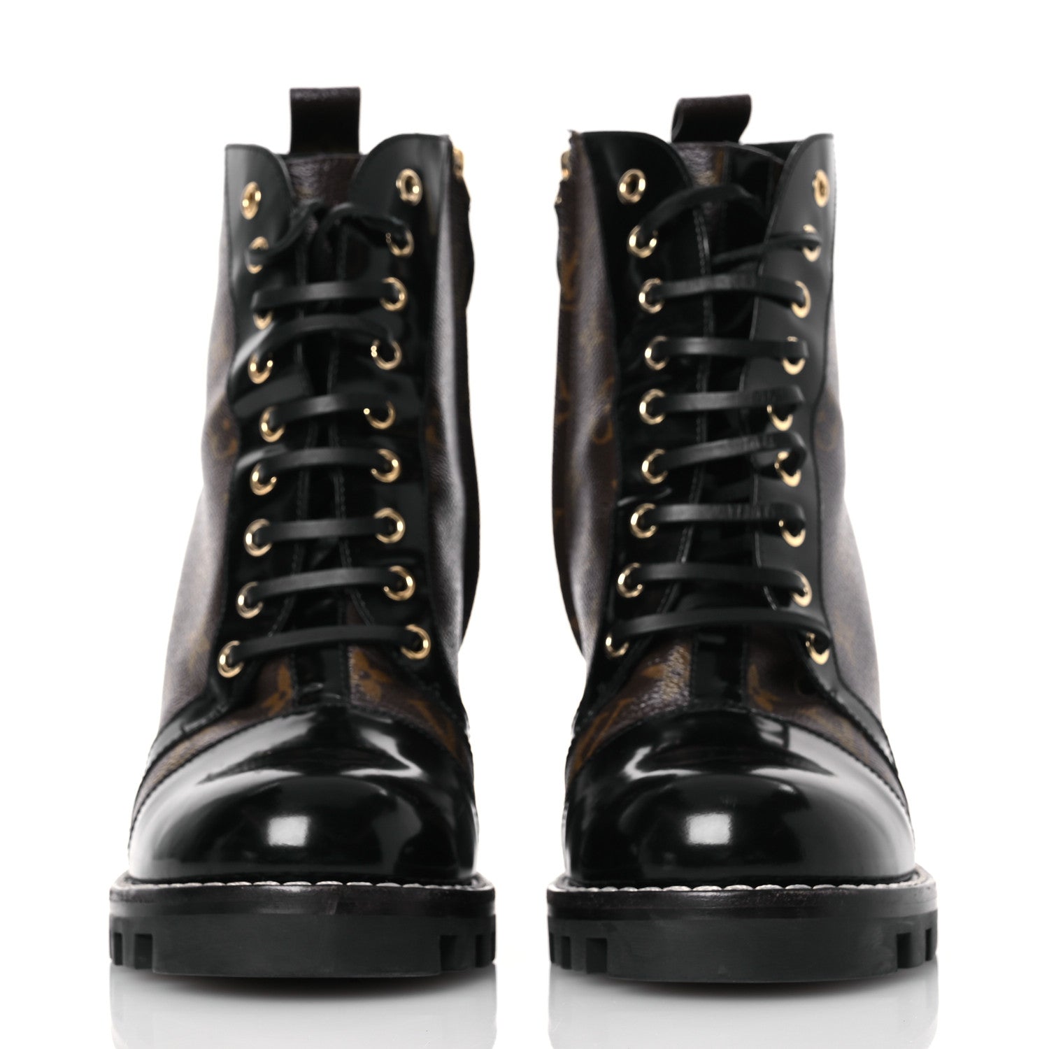 Louis Vuitton Patent Calfskin Monogram Star Trail Ankle Boots 40 Black 2 of 15