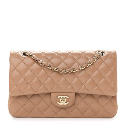 Chanel Lambskin Quilted Medium Double Flap Beige 1 of 9