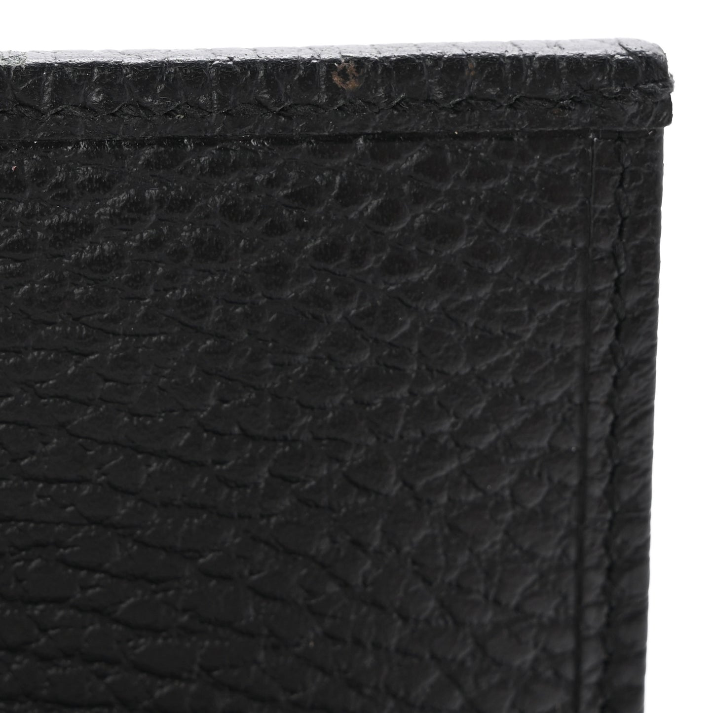Dollar Calfskin Enamel Monochrome GG Marmont Card Case Black