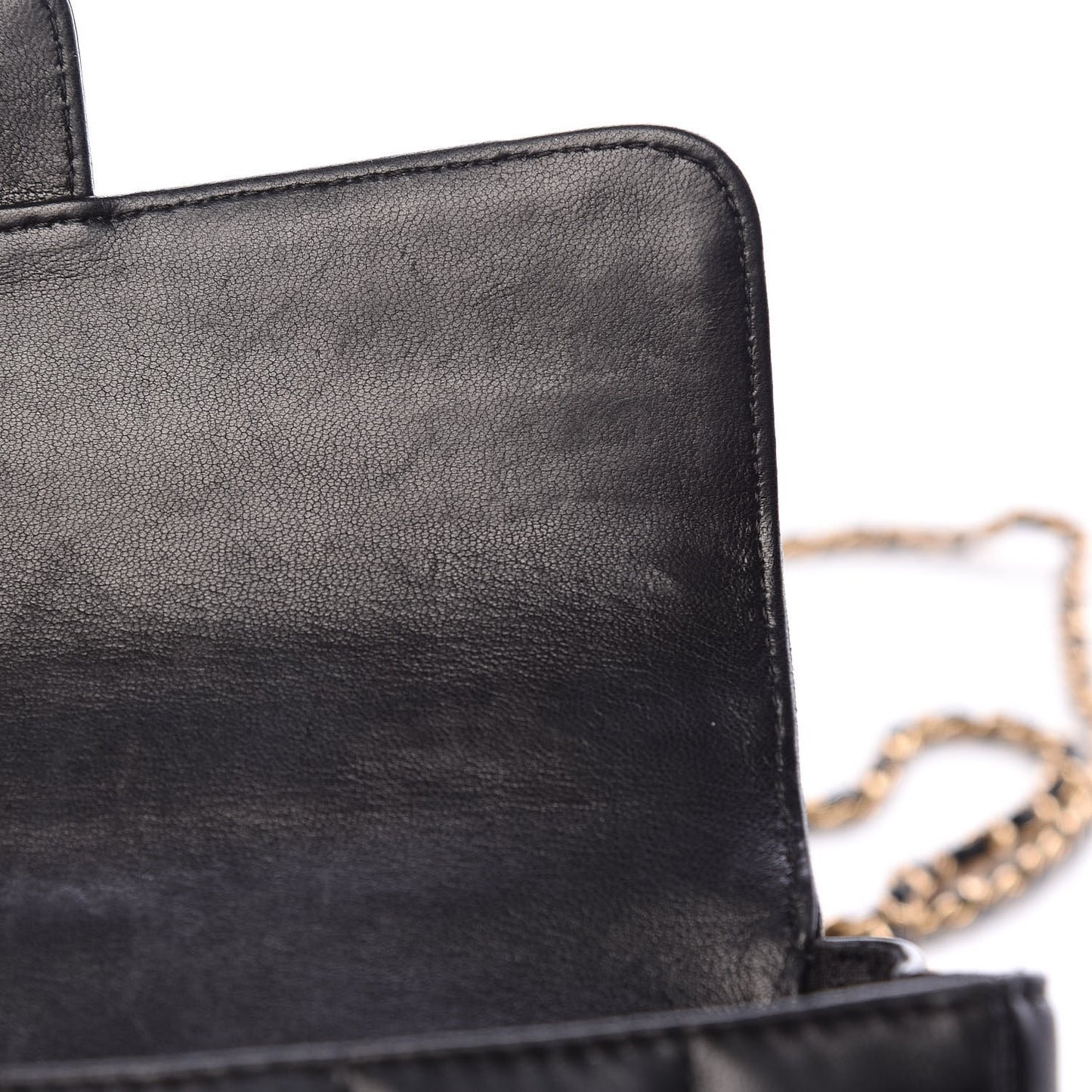 Lambskin Quilted Mini Chocolate Bar Camellia Flap Black