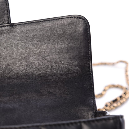 Chanel Lambskin Quilted Mini Chocolate Bar Camellia Flap Black 18 of 23