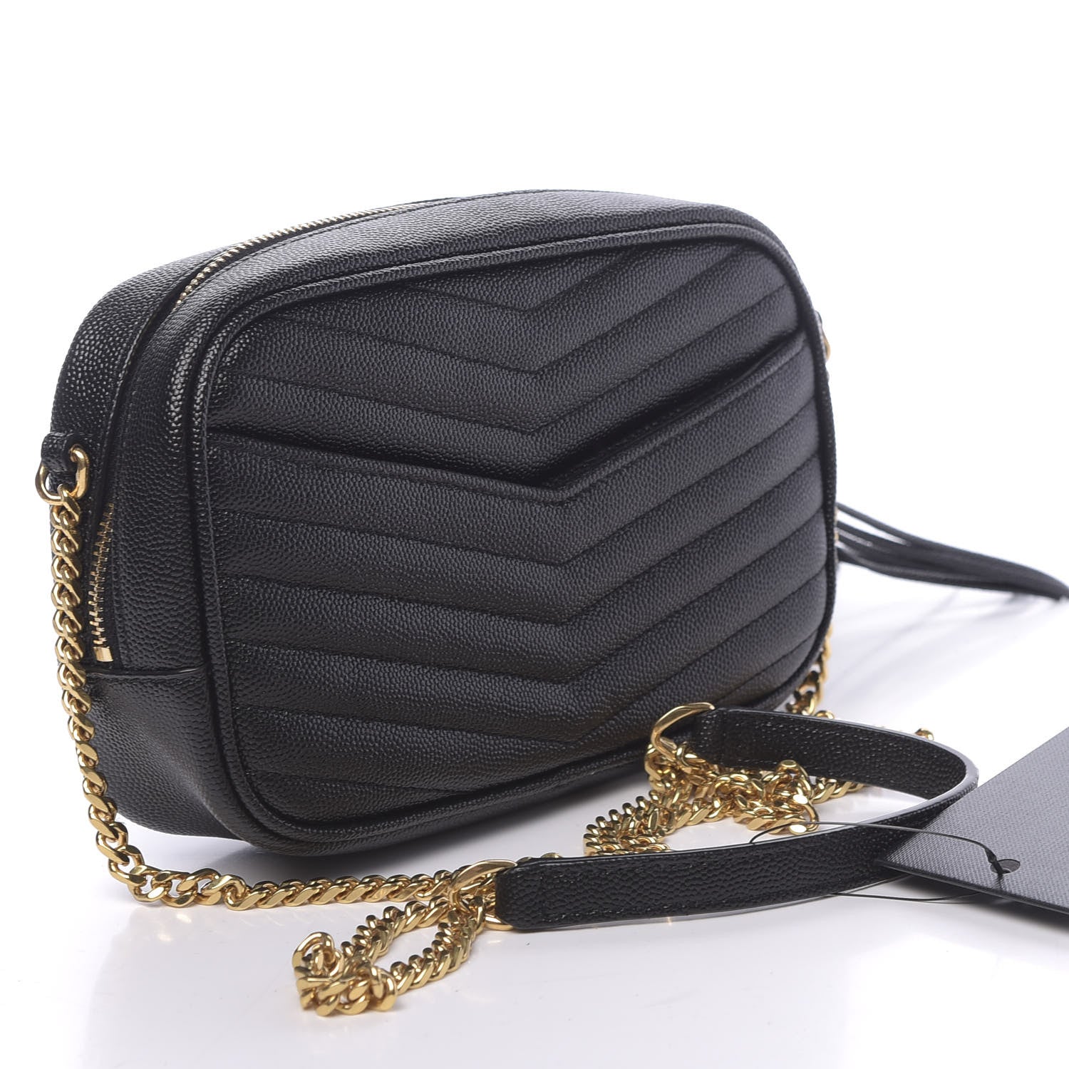 Saint Laurent Grain De Poudre Matelasse Monogram Mini Lou Camera Bag Black 3 of 11