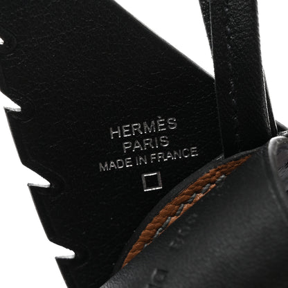 Hermes Epsom Swift Alligator Lizard Birdy Bag Charm Bleu Marine Chai Chocolate Black 3 of 5