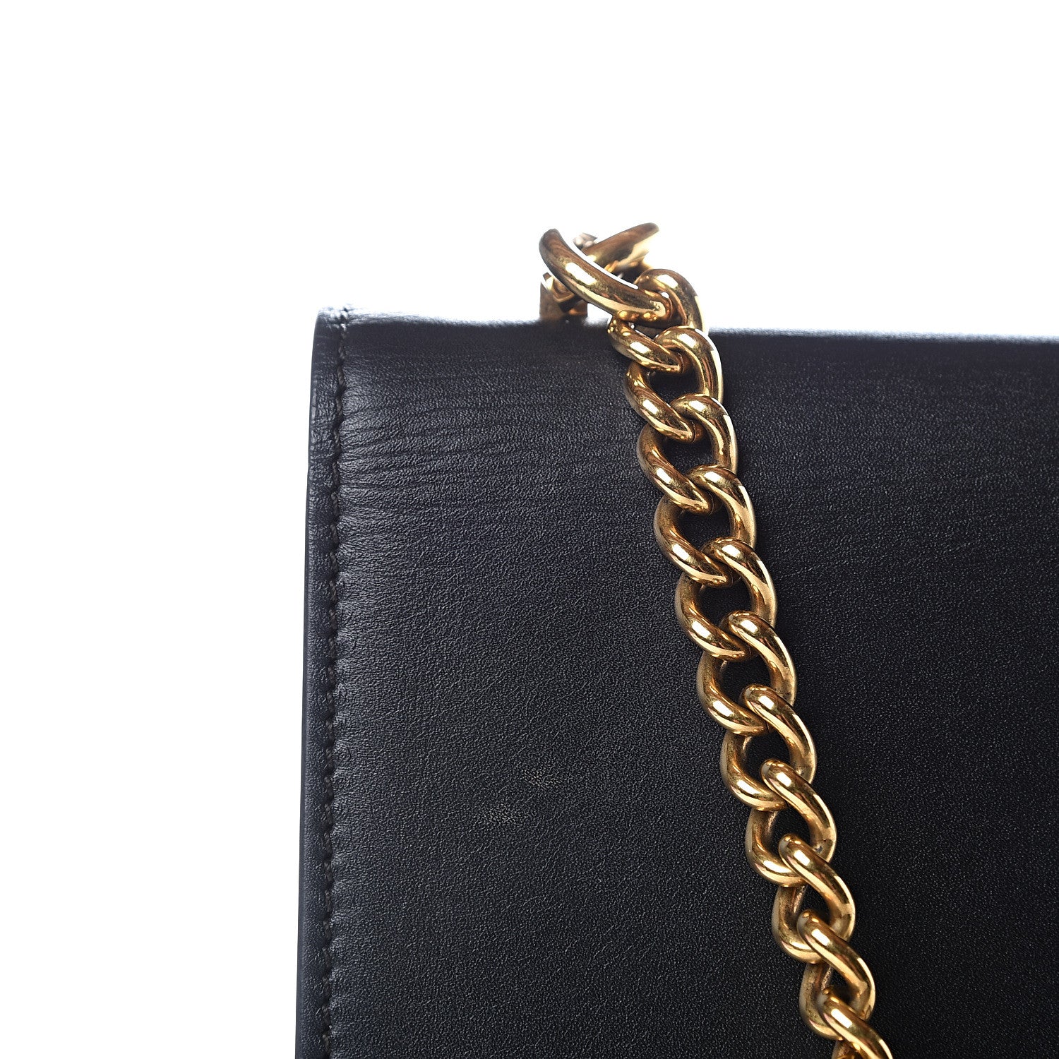 Versace Calfskin Goatskin Medallion Tribute Chain Shoulder Bag Black 10 of 11