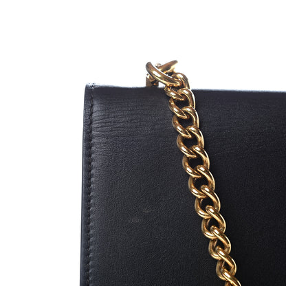 Versace Calfskin Goatskin Medallion Tribute Chain Shoulder Bag Black 10 of 11