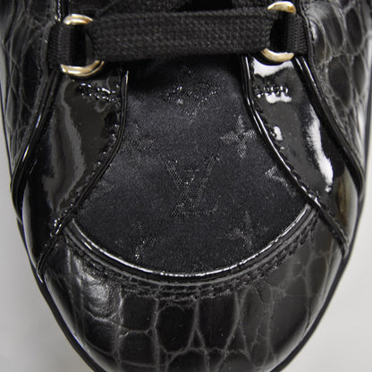 Louis Vuitton Crocodile Satin Monogram Sneakers 11.5 Black 7 of 12