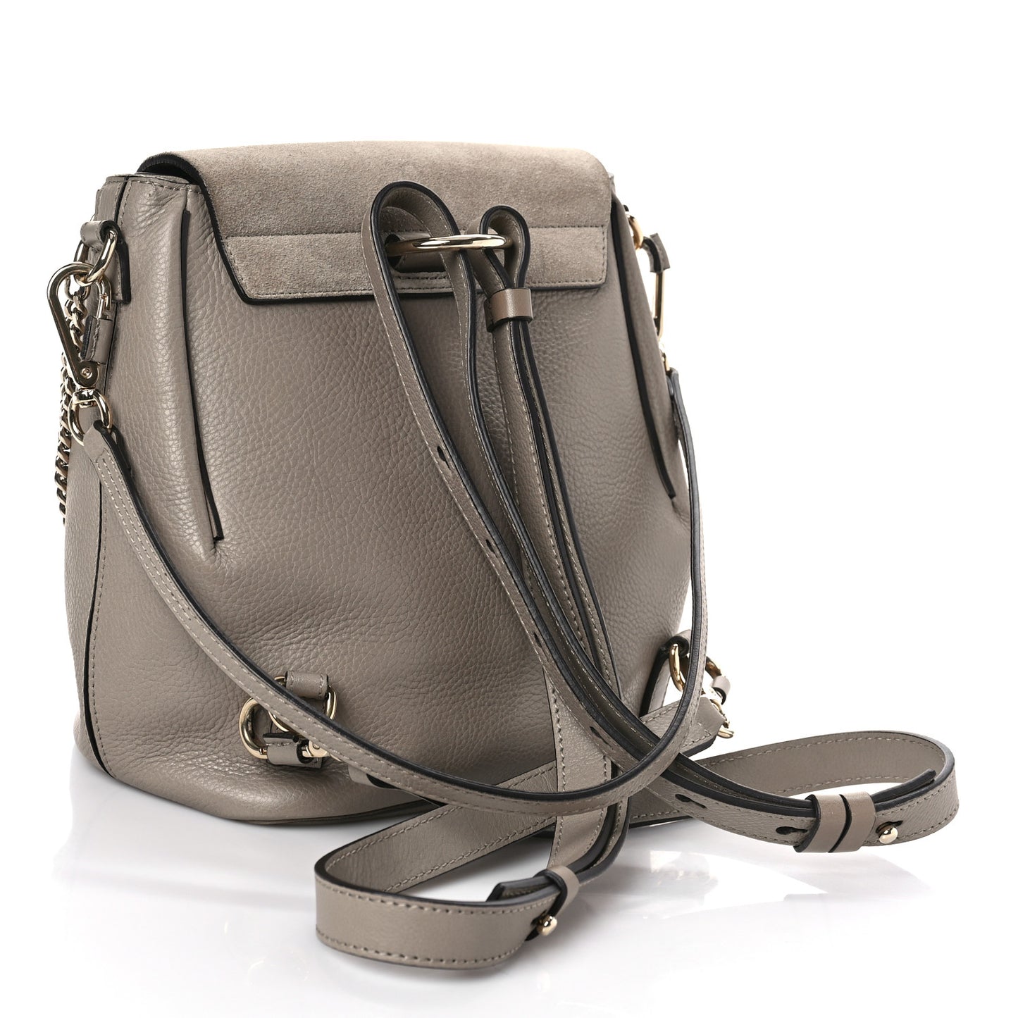 Suede Calfskin Medium Faye Backpack Motty Grey