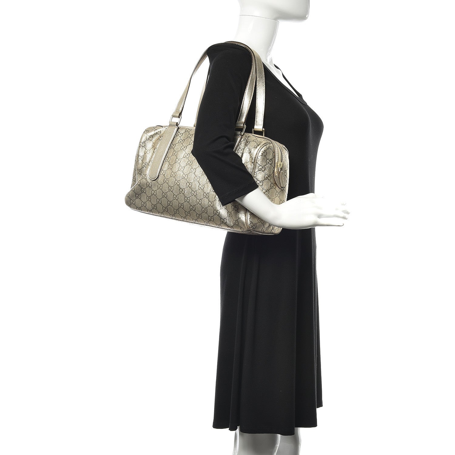 Gucci Metallic Guccissima Boston Gold 2 of 12