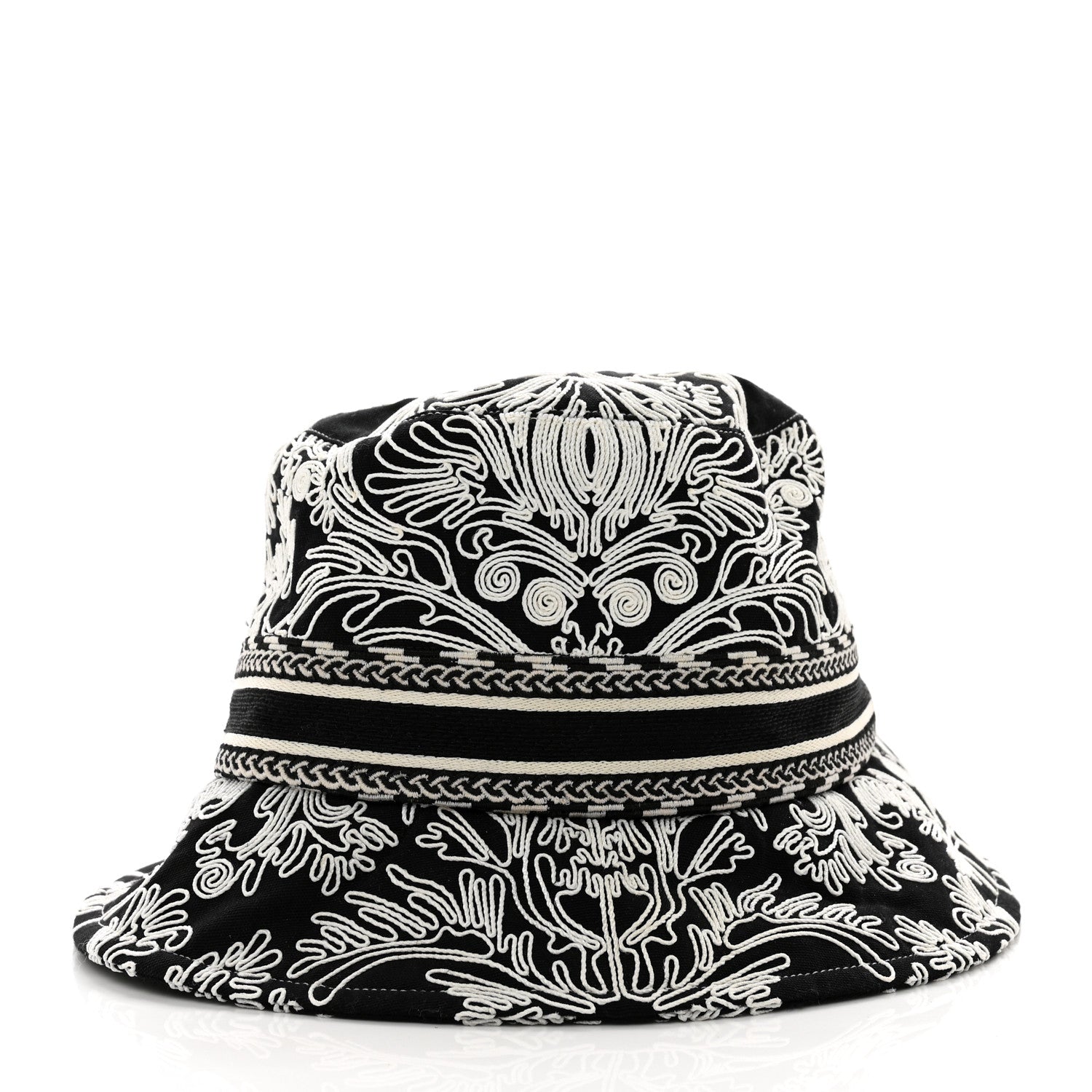 Christian Dior Cotton D-Bobby Small Brim Bucket Hat 57 Black White 5 of 7
