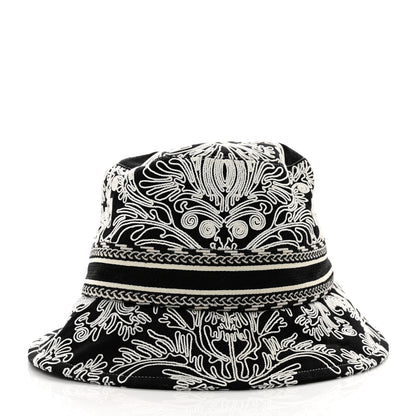 Christian Dior Cotton D-Bobby Small Brim Bucket Hat 57 Black White 5 of 7