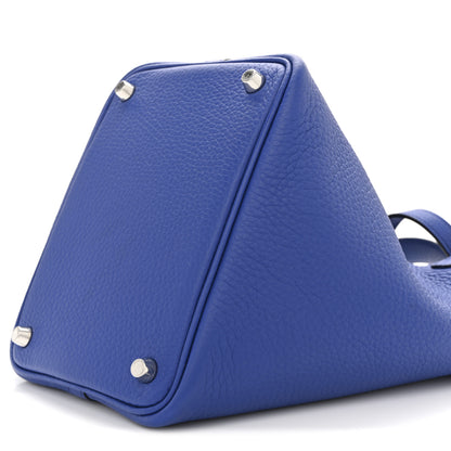Hermes Taurillon Clemence Picotin Lock 18 PM Bleu Royal 10 of 12