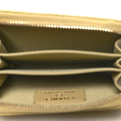 Chanel Caviar Quilted Zip Around Coin Purse Wallet Light Green 5 of 9