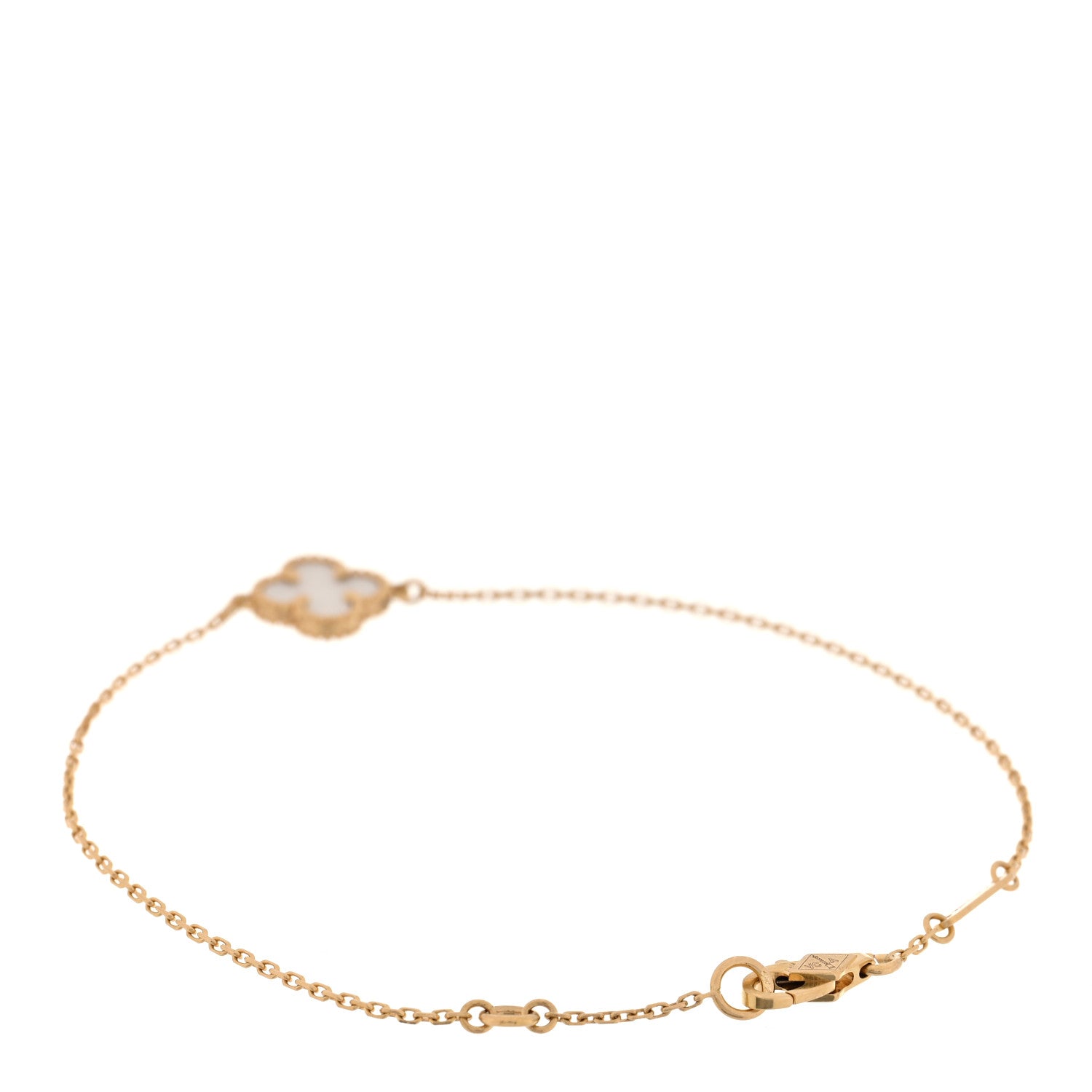 Van Cleef & Arpels 18K Yellow Gold Mother of Pearl Sweet Alhambra Bracelet 2 of 3