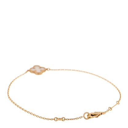 Van Cleef & Arpels 18K Yellow Gold Mother of Pearl Sweet Alhambra Bracelet 2 of 3