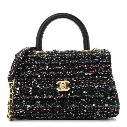 Chanel Tweed Sequin Mini Coco Handle Flap Black 1 of 10