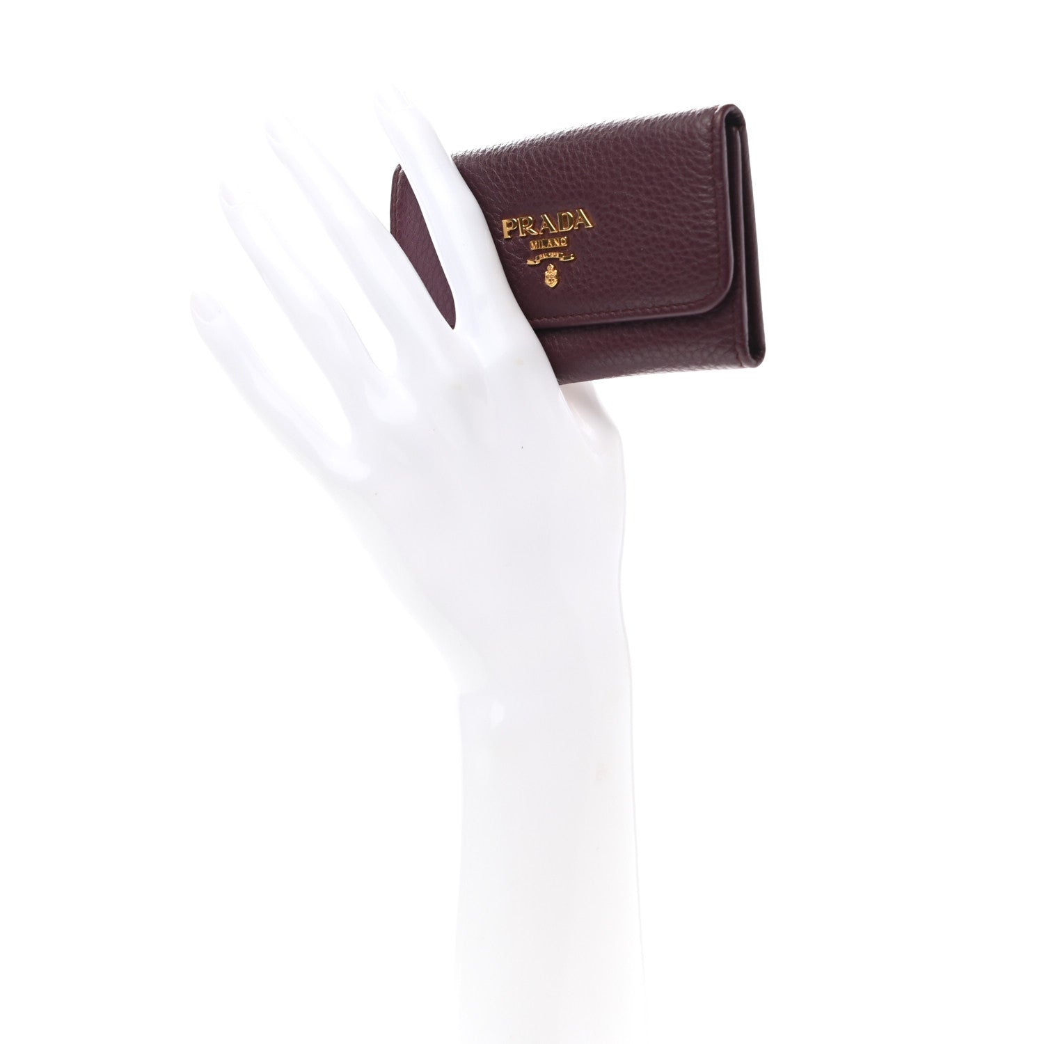 Prada Vitello Grain 6 Key Holder Granato 2 of 7