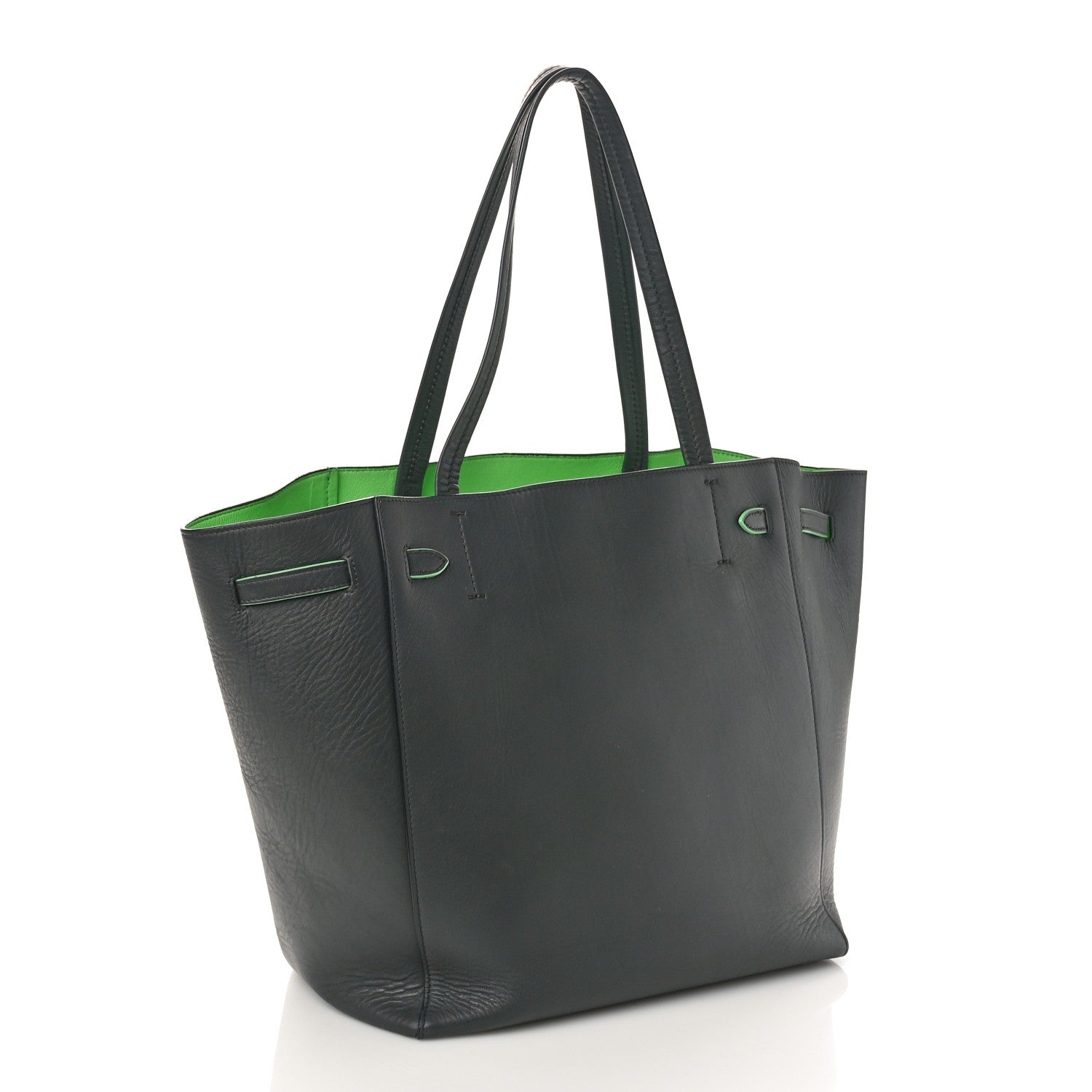 Celine Smooth Calfskin Small Tassel Cabas Phantom Gray Green 2 of 8
