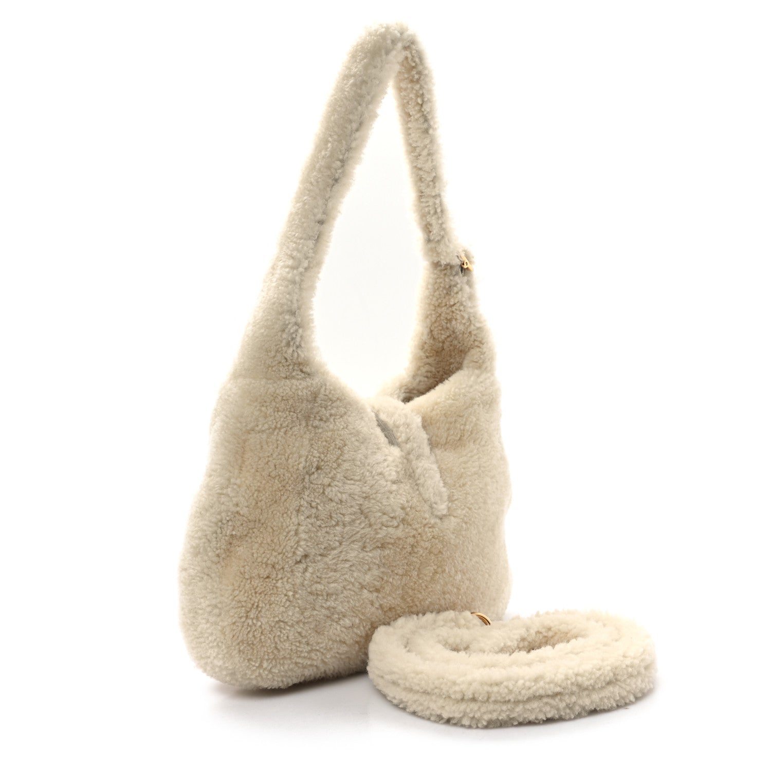 Gucci Shearling Small Jackie 1961 Shoulder Bag Ivory 3 of 10