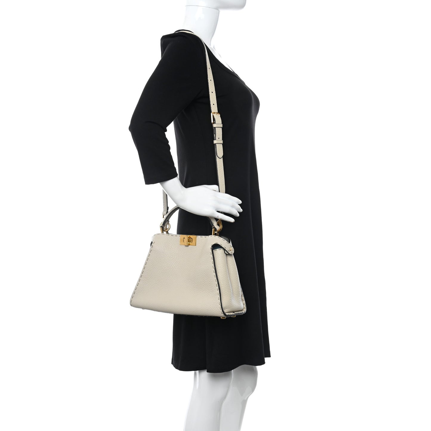 Cuoio Romano Selleria Medium Peekaboo Iconic Essentially Satchel Latte Laguna Tortora