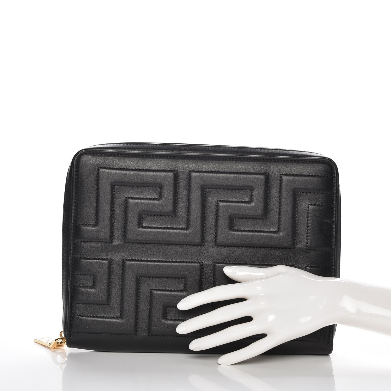 Versace Lambskin Stitched Donna Ipad Case Black 2 of 21