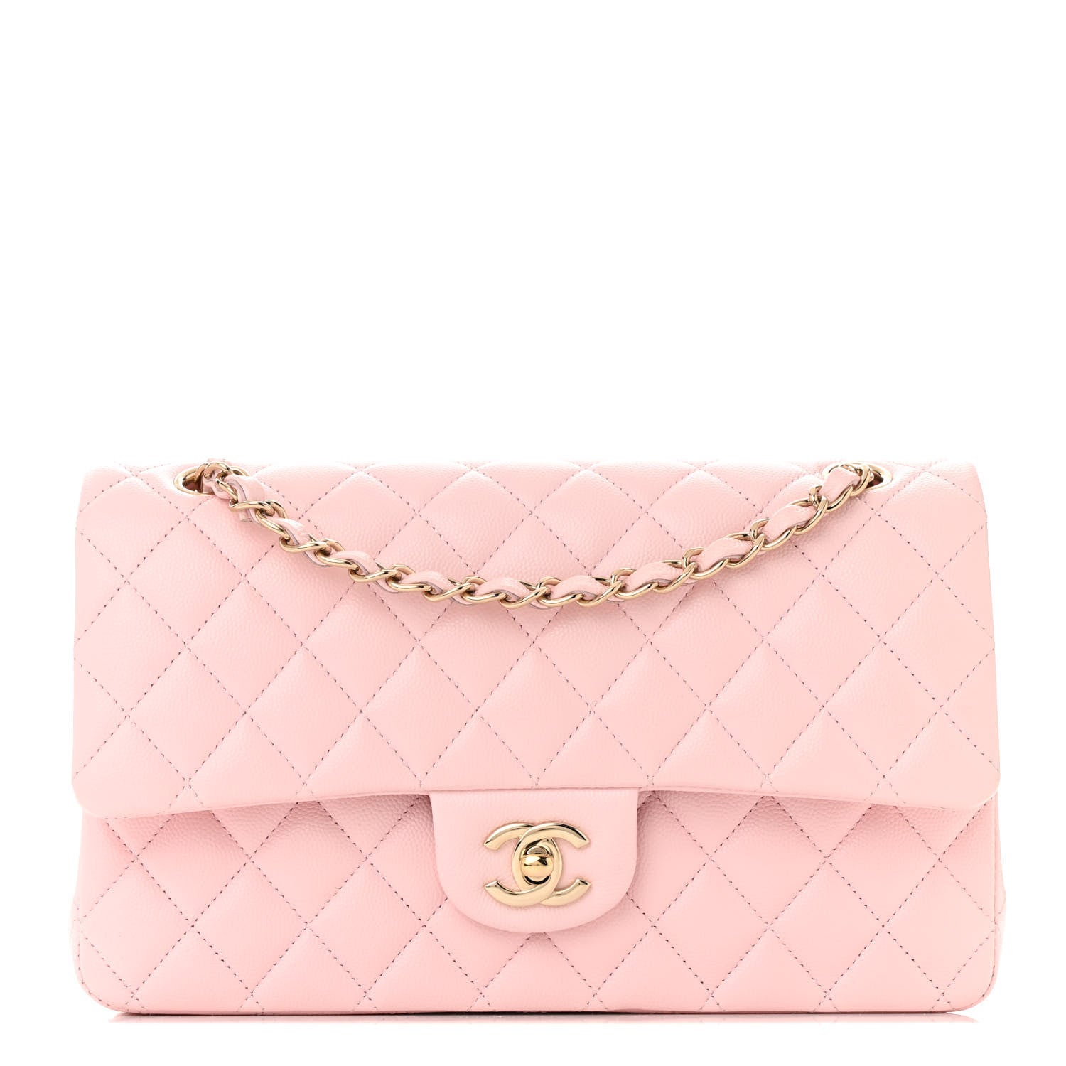 Chanel Caviar Quilted Medium Double Flap Light Pink 1 of 12