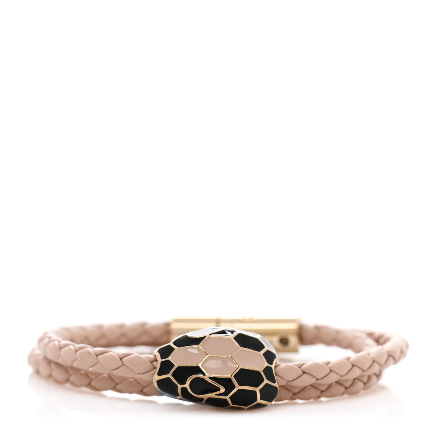 Calfskin Braided Serpenti Forever Bracelet Pink