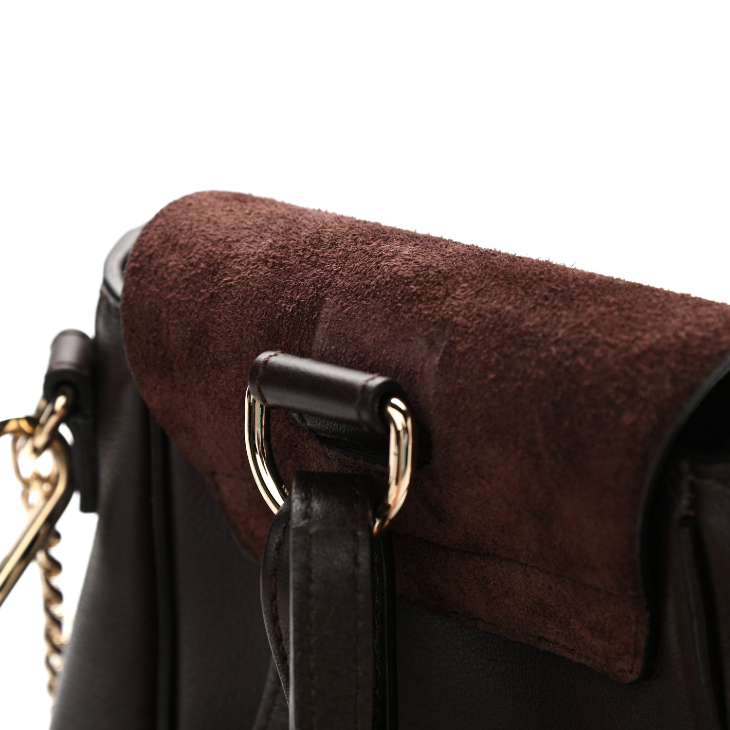 Chloe Suede Calfskin Mini Faye Backpack Carbon Brown 10 of 11