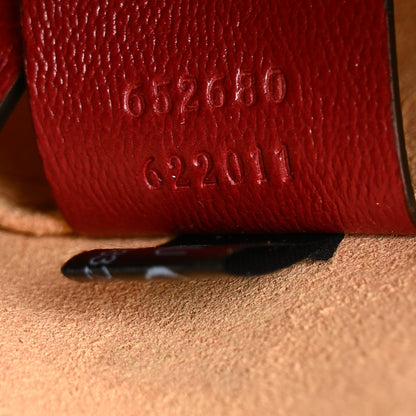 Gucci New Sakai Calfskin Lux Small Dahlia Tote New Cherry Red 8 of 8
