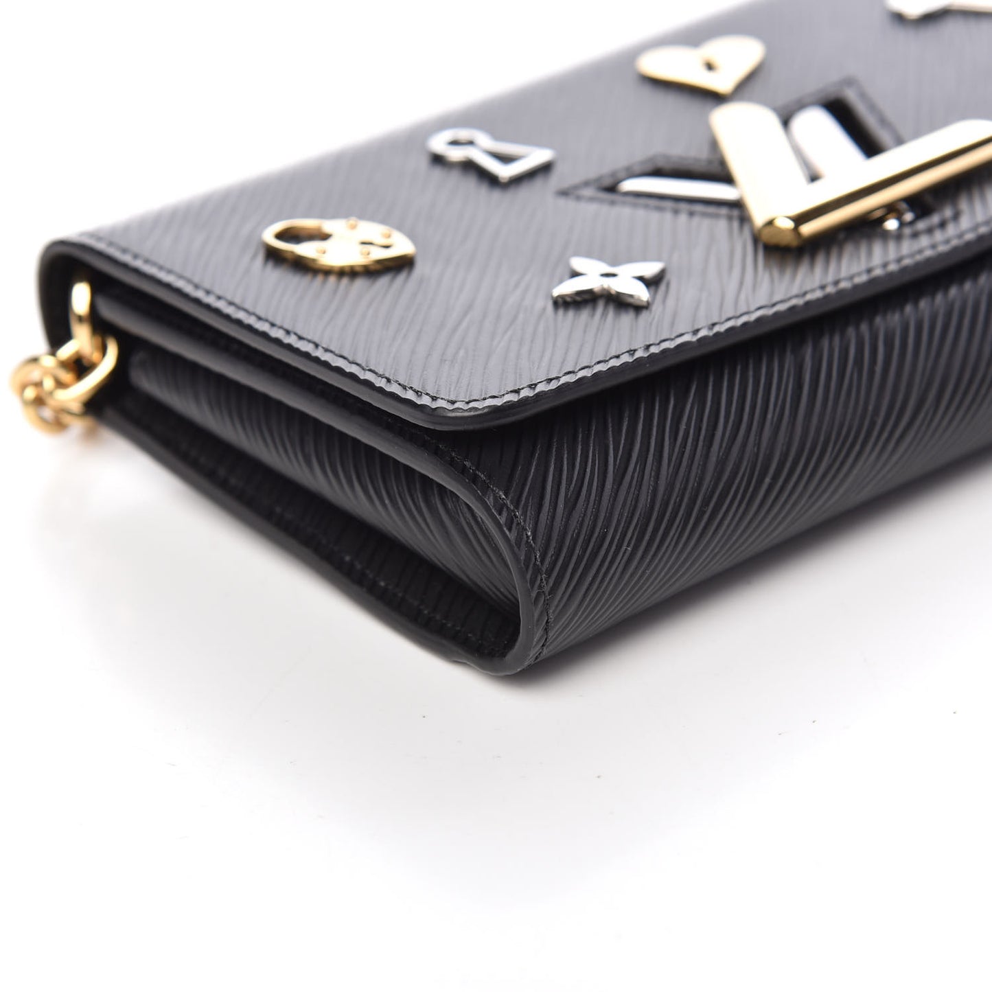 Epi Love Lock Twist Chain Wallet Black