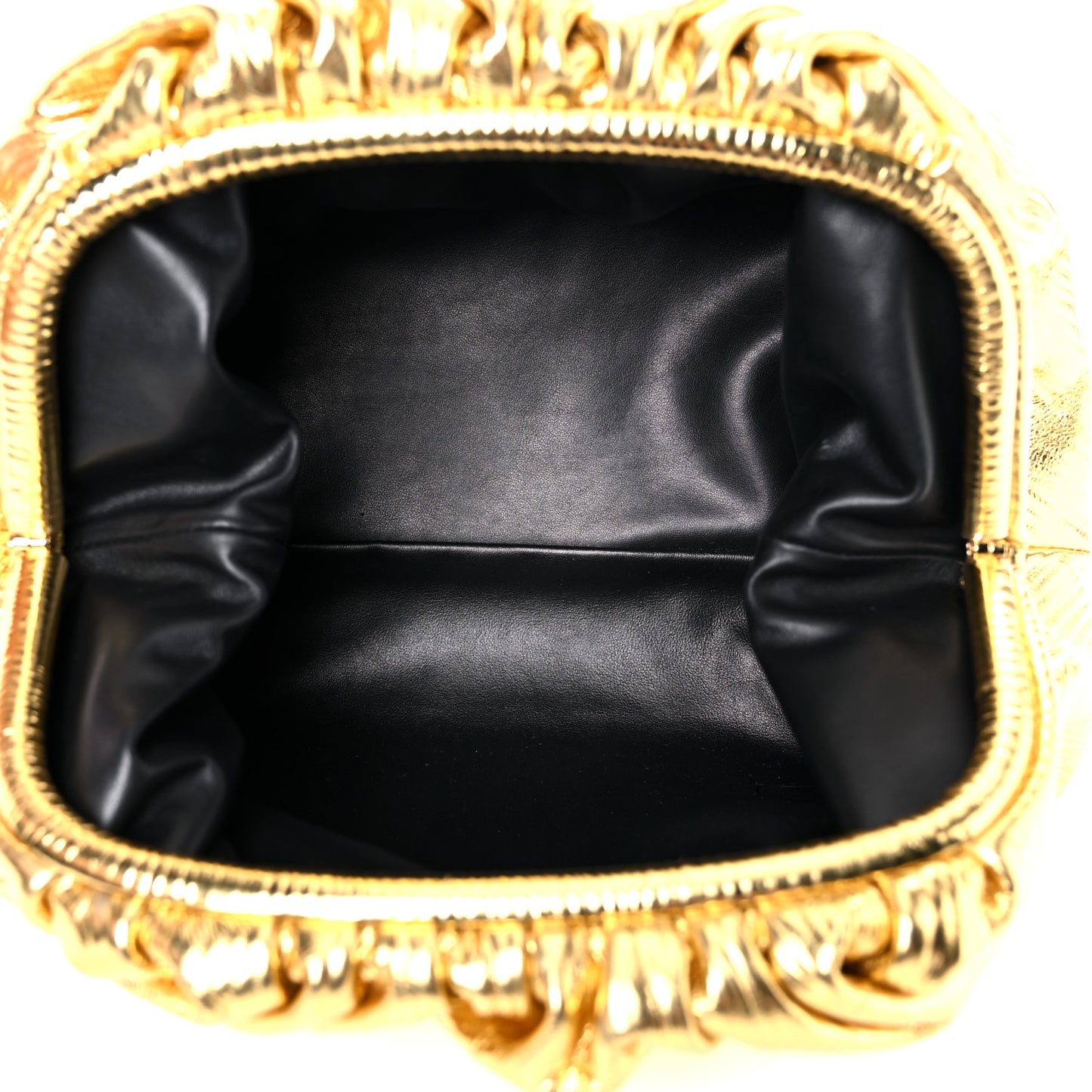 Metallic Bark Calfskin Embossed The Pouch Oversized Clutch Oro