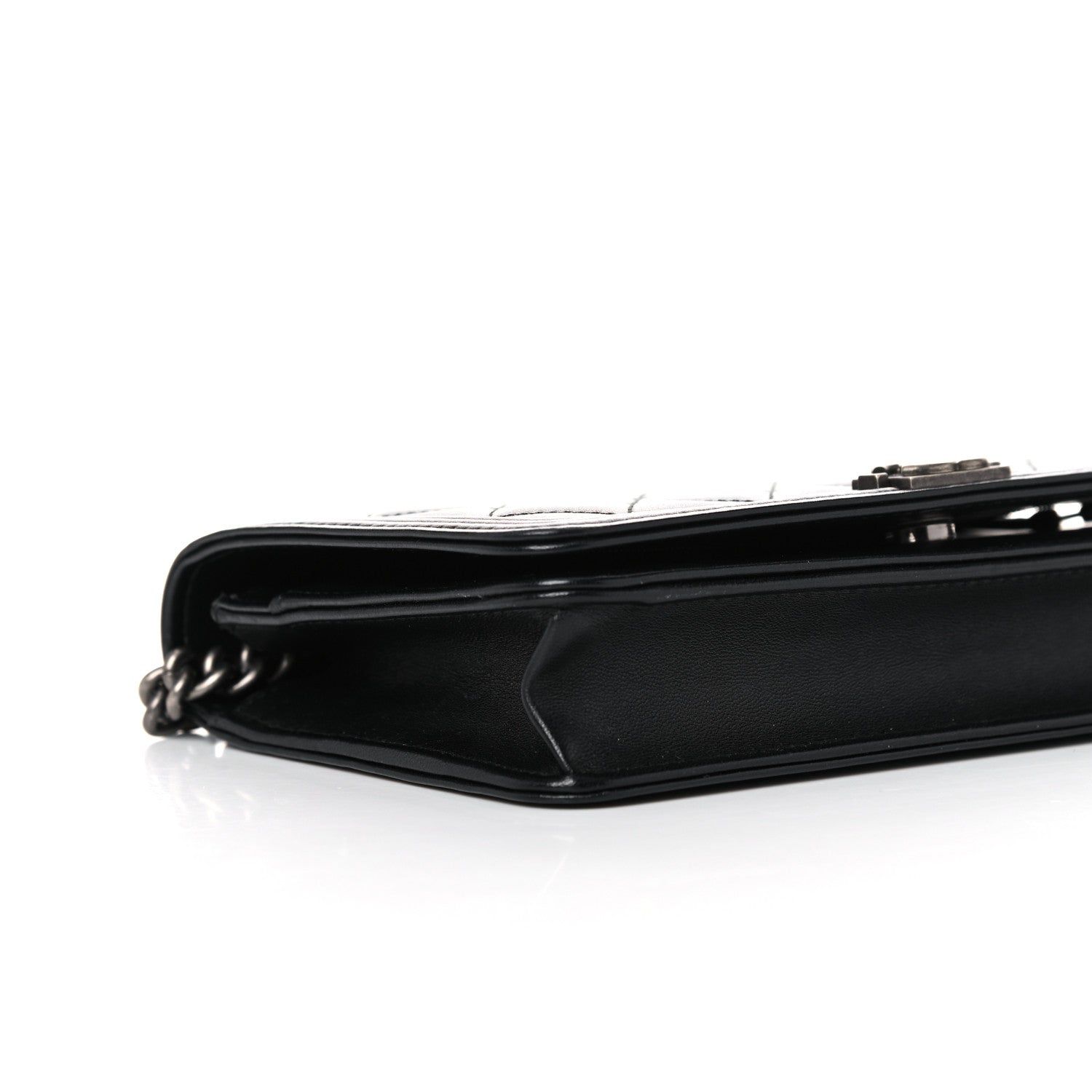 Chanel Lambskin Quilted Boy Wallet On Chain WOC Black 8 of 14