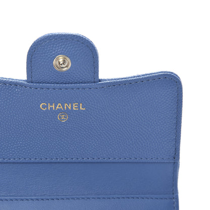 Chanel Caviar Quilted Compact Flap Wallet Blue 6 of 8