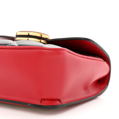 Gucci Calfskin Quilted Mini Deco Shoulder Bag Mystic White Red Black 10 of 11
