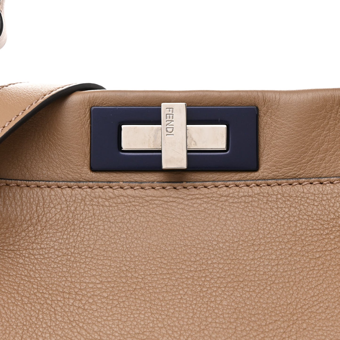 Vitello Seta Shiny Nappa Medium Peekaboo Iconic Satchel Cuoio Ardesia