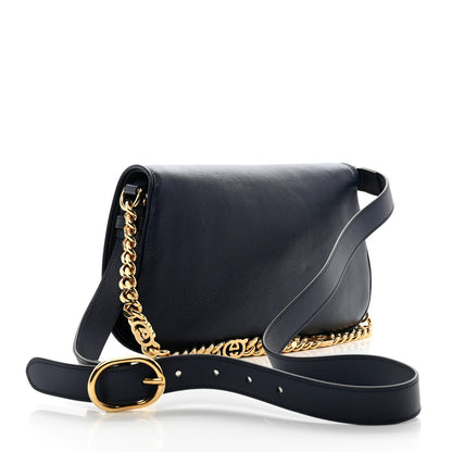 Gucci Roxy Calfskin Blondie Chain Shoulder Flap Bag Blue Agata 3 of 9