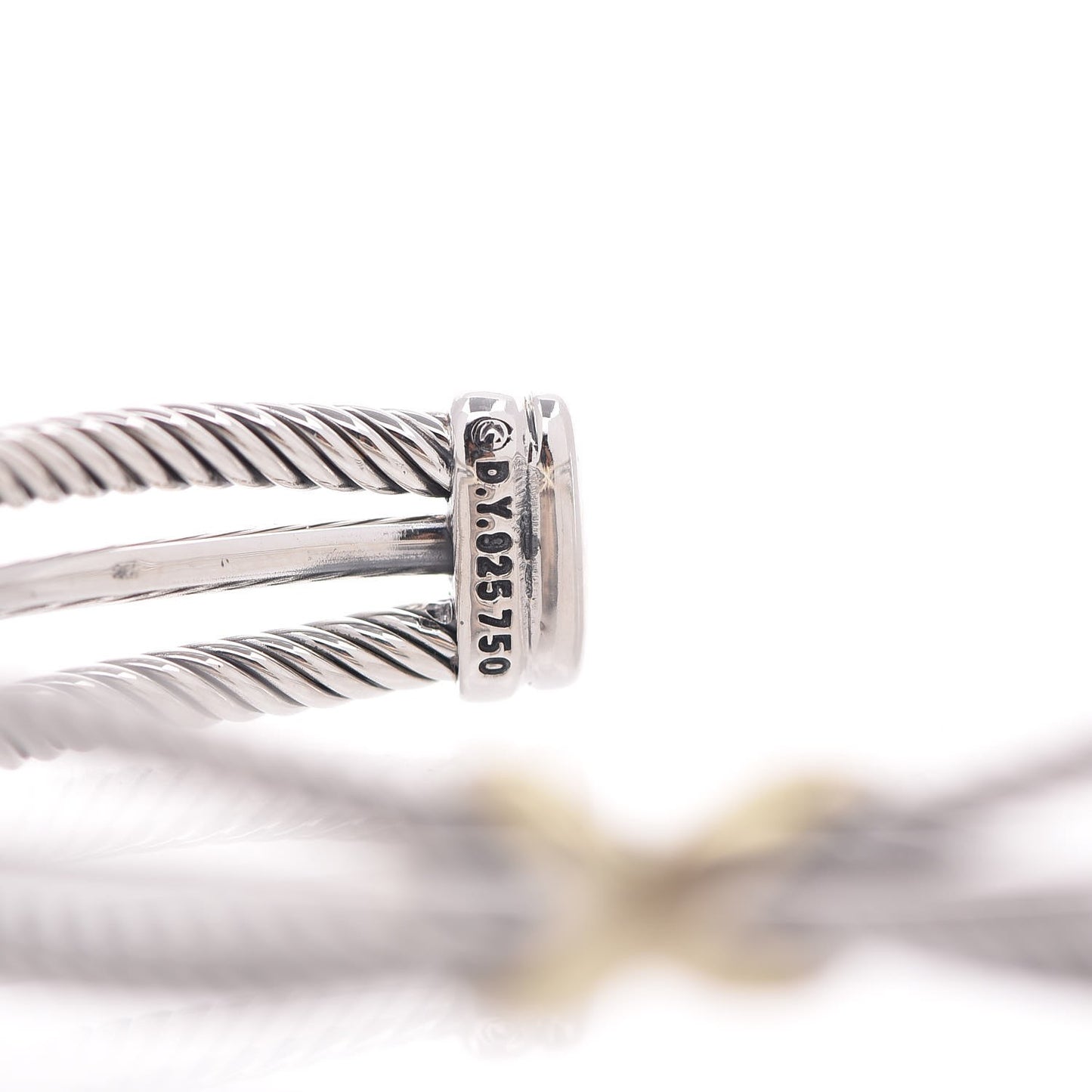 Sterling Silver 18K Yellow Gold 7mm Crossover X Bracelet