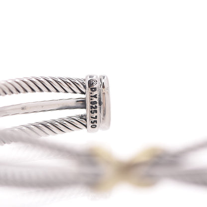 David Yurman Sterling Silver 18K Yellow Gold 7mm Crossover X Bracelet 4 of 4