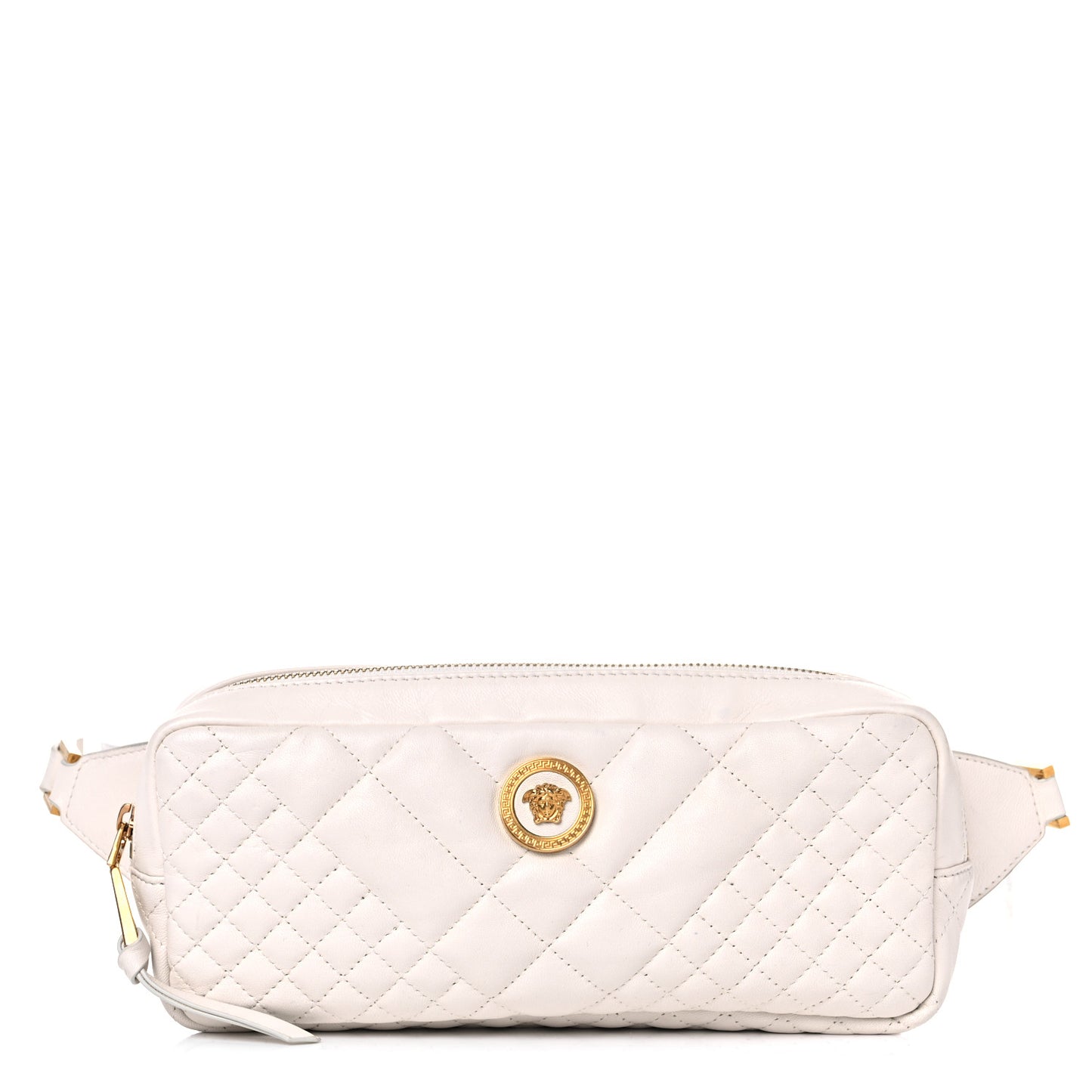 Nappa Barocco Quilted Vanitas Medea Belt Bag White