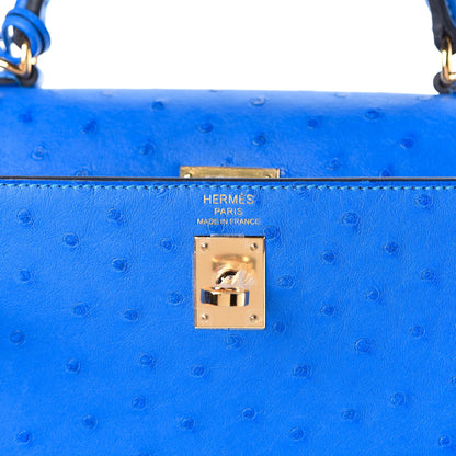 Hermes Ostrich Kelly Sellier 25 Bleuet 21 of 40